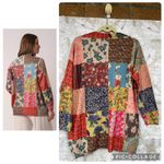 Hippie Dippie Patchwork Cardigan Sweater size medium Red Photo 2