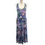 Peruvian Connection Poppy Maxi Dress Floral Print Sleeveless Blue Size Small Photo 2