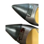Coach Black Silver Pointed Toe Kitten Heel Pumps Women's Size 9B Photo 9