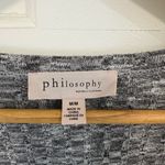 Philosophy Gray Long Sleeve Ribbed Knit Sweater Top Square Neck Marled Y2K Sz M Photo 6