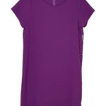 Chelsea28 Women's Shift Dress Stretch Crepe Short Sleeve Purple Medium NWT Photo 0
