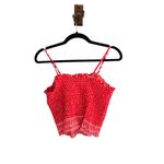 Gianni Bini ‎ Women's L Red Sleeveless Cropped Tank Top Casual Summer Photo 2