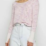 Free People Pink Combo Long Sleeve Textured Knit Top Size L (NWT) Photo 0