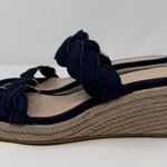 Stuart Weitzman  Twistie Flat Sandals Open Toe Wedge Heels Women's 7 Navy NWOB Photo 4