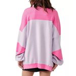 Free People Lavender Uptown Colorblock Drapey Oversized Pullover Sweater Top XS Photo 5