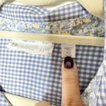 J.Jill  Uncommon Threads XS Petite Mini Check Button Down‎ Shirt Pleated Career Photo 2