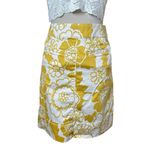 Boden Yellow Floral High Waist Pencil Skirt 4 | Cotton Blend Mod Retro Pockets Photo 6