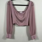 Urban Outfitters Dusty Rose Barbie Crop Long Sleeve Fairy Pink Top Women Size M Photo 0
