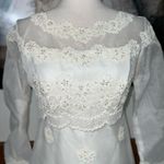 Beautiful Preserved Vintage 1960s Organza Wedding Gown & Veil! White Size 10 Photo 11