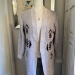 London Kaye Cotton Blend Open Front Cardigan Aztec Boho Southwestern Print M Gray Size M Photo 2