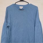 The Drop Women's Small Wool Blend Blue Ribbed Puff Sleeve Sweater Dress Photo 4