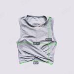 Beyond Yoga x Peloton Twist Front Crop Tank Top XS Gray Athletic Yoga Lounge Photo 6