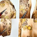 Vintage 80’s Chinese Patterned Satin Longline Jacket in Rose Gold | Size S/M Size M Photo 8