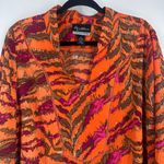 Catherines Abstract Zebra Animal Print Tunic Top XL Boho Purple Orange Blouse Photo 3