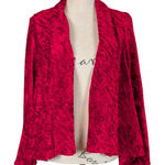 Connected Apparel  Red Crushed Velvet Open Front Cardigan Jacket Photo 0