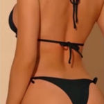 Frederick's of Hollywood  NWT Avalon‎ Bikini Set Women's S/M Black String Swim Photo 0