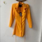 Y.A.S Tailored Blazer Mini Dress Corset Lace Up Side Magi Orange Medium NWT Photo 4