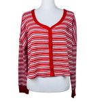 NWT PiNK Victoria’s Secret Thermal Red White Stripe Pajama Shirt Boxy Shorts Set Photo 6