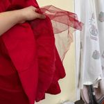 Reformation Buttercup Dress Size 10 Red Fit and Flare Strapless Midi Formal Photo 9