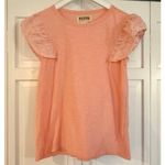 Anthropologie  Pepin coral ruffle eyelet cotton top Small Photo 1