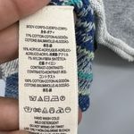 Free People  Catalina Mixed Media Pullover Top Blue Sz Large Photo 5