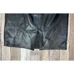 Vakko Black Leather Lined Back Slit Straight Pencil Skirt‎ sz 8 Photo 1