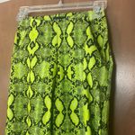 Pretty Little Thing New Neon Lime Snake Print Skinny Pants Photo 3