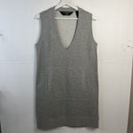 Norma Kamali  Size M Dress V-Neck Sleeveless Sweatshirt Tunic Gray Pocket Women’s Photo 2