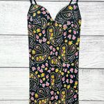 Paty Moda Intima Black Pink & Yellow Floral Paisley Bra Top Nightgown Size Large Photo 12