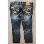 Amethyst Stretch Denim Capri Jeans Blue Surged Hem Women's Size 7 Photo 3