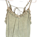 POL Sage Green Ruffled Tie Back Cropped Camisole Photo 0