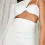 BCBGMAXAZRIA Maeve Reilly x Rialto One Sleeve Bra Top In Optic White Photo 0