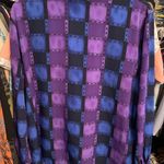 NOTATIONS BUTTON DOWN VINTAGE COLOR BLOCK BLOUSE Blue Size XL Photo 3