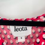 Leota Women's Pink Polka Dot 3/4 Sleeves Striped Hem Shift Dress Size Small Photo 2