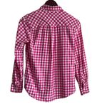 J Crew Women Top XS Pink Buffalo Check Long Sleeve Button Up Preppy Cowgirl Photo 2