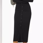 Good American  Good Touch Ruched Midi Dress in Black, Size 1 New w/Tag Photo 5