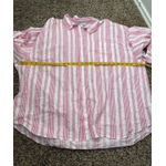 Old Navy NWT Old Pink White Striped Button Up Shirt Womens Sz XL Beachy Coastal Photo 5