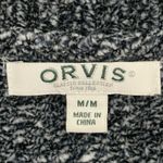 Orvis  Chenille Sweater Steel Gray Blue Relaxed Soft Cozy V-Neck Shiny Size M Photo 4