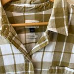 Universal Threads Universal Thread Plaid Check Yellow Green and Cream White Flannel Button Down Photo 1