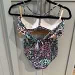 The Bikini Lab  High Rise Bikini with‎ Bandeau Top w/Smocking Pastel Paisley Print Sm Photo 2