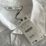 ZARA  White Denim Button Up Sleeveless Shirt, Size L New w/Tag Photo 6