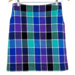 90s Harold’s Womens Purple Green Vintage Plaid Skirt bright academia Size 4 Blue Photo 0