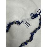 Free People NEW  Bohemian Single Strand Crystal Chip Beaded Necklace Lapis Blue Photo 3