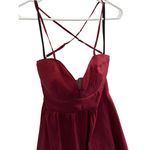 B. Smart Burgundy Satin High-Low Formal Prom Cocktail Evening Gown VNeck Satin 15 Photo 4