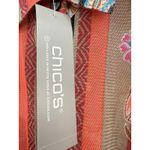 Chico's  Travelers Shirt Jacket Womens XL‎ 3 Light Papaya Coral Printed Mesh Photo 5