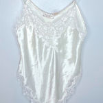 Victoria's Secret  Vintage Cream Satin and Lace‎ Teddy Bodysuit Size M Photo 0