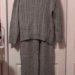 SheIn Gray Cable Knit Sweater and Pants Set Photo 0