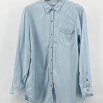 DAILY RITUAL Women's XL Light Blue Chambray Button Down Long Sleeve Shirt Photo 0