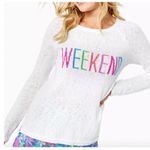 Lilly Pulitzer  Danette Sweater Long Sleeve Weekend Resortwear White Size M Photo 0
