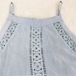 Altar'd State  Light Blue Sleeveless Halter Maxi Dress Crochet Lace Size‎ Medium Photo 3